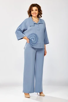 Костюм брючный 559-2 светло-голубой Zigzag Style