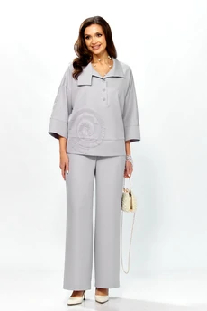 Костюм брючный 559-2 светло-серый Zigzag Style