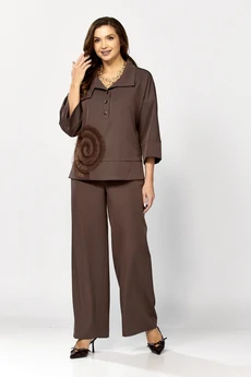 Костюм брючный 559-2 шоколадный мусс Zigzag Style