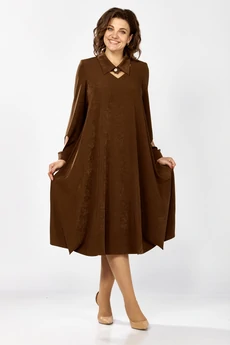 Платье 582 темный янтарь Zigzag Style