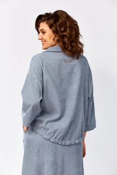 Костюм с юбкой 608 серо-голубой Zigzag Style