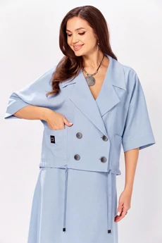 Костюм с юбкой 608-1 голубой Zigzag Style
