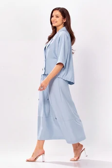 Костюм с юбкой 608-1 голубой Zigzag Style