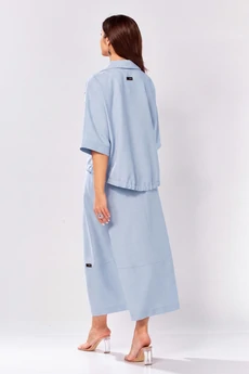 Костюм с юбкой 608-1 голубой Zigzag Style