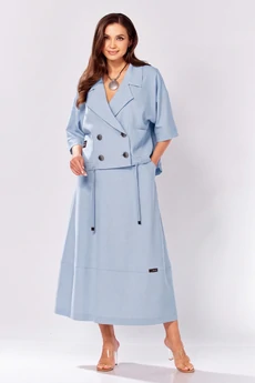Костюм с юбкой 608-1 голубой Zigzag Style
