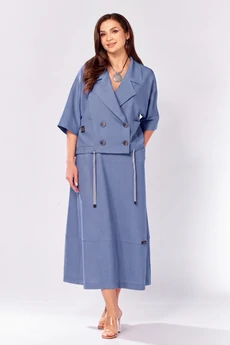 Костюм с юбкой 608-1 джинсовый Zigzag Style