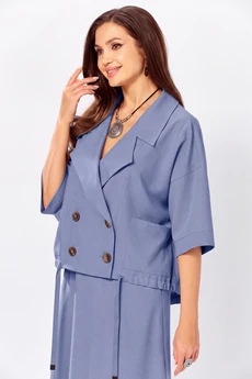 Костюм с юбкой 608-1 джинсовый Zigzag Style