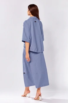 Костюм с юбкой 608-1 джинсовый Zigzag Style