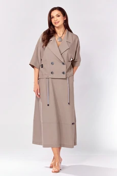 Костюм с юбкой 608-1 кофейный Zigzag Style
