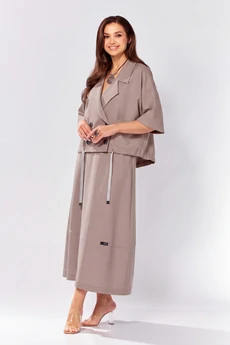 Костюм с юбкой 608-1 кофейный Zigzag Style