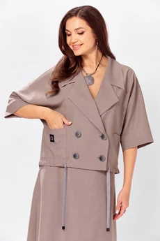 Костюм с юбкой 608-1 кофейный Zigzag Style
