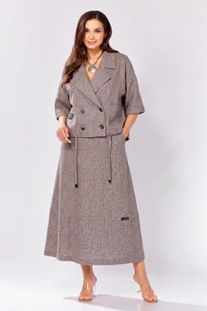 Костюм с юбкой 608-1 меланжевый Zigzag Style