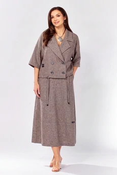 Костюм с юбкой 608-1 меланжевый Zigzag Style