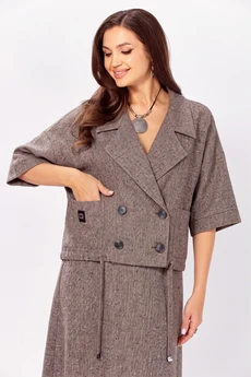 Костюм с юбкой 608-1 меланжевый Zigzag Style