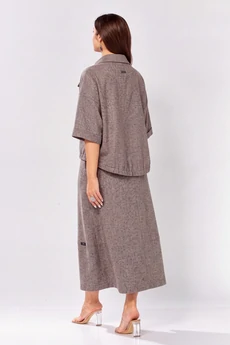 Костюм с юбкой 608-1 меланжевый Zigzag Style