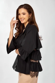 Костюм брючный 625 черный + бежевый Zigzag Style