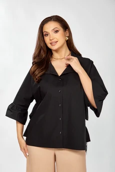 Костюм брючный 625 черный + бежевый Zigzag Style