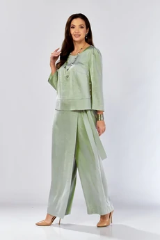 Костюм брючный 626-2 фисташковый Zigzag Style
