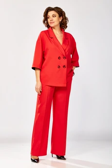 Костюм брючный 630 красный Zigzag Style
