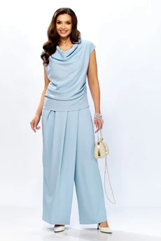 Костюм брючный 636 голубой Zigzag Style
