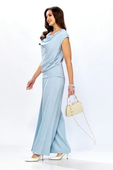 Костюм брючный 636 голубой Zigzag Style