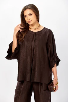 Костюм брючный 642 шоколад Zigzag Style