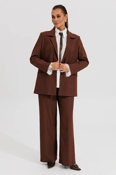 Костюм брючный 646 белый + теракот Zigzag Style