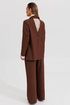 Костюм брючный 646 белый + теракот Zigzag Style