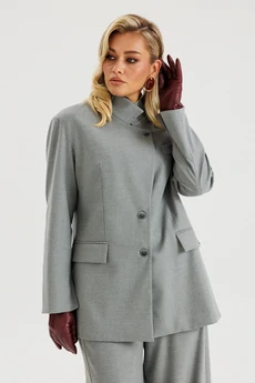 Костюм брючный 648 серый Zigzag Style