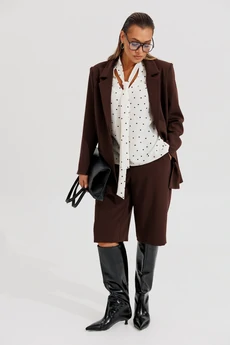 Костюм с шортами 649 шоколадный + горошек Zigzag Style