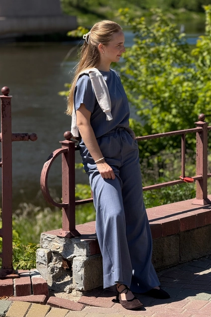 Брюки 1961 голубой Lizet collection