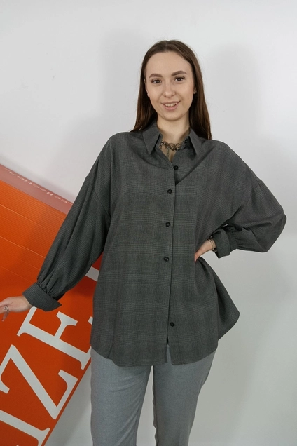 Блузка 408 мелкая клетка Lizet collection