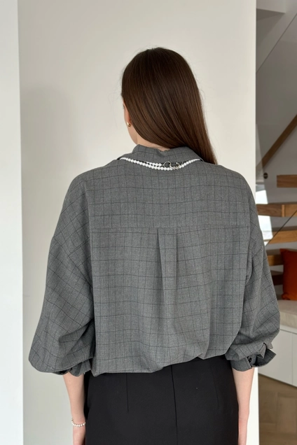 Блузка 408 крупная клетка Lizet collection