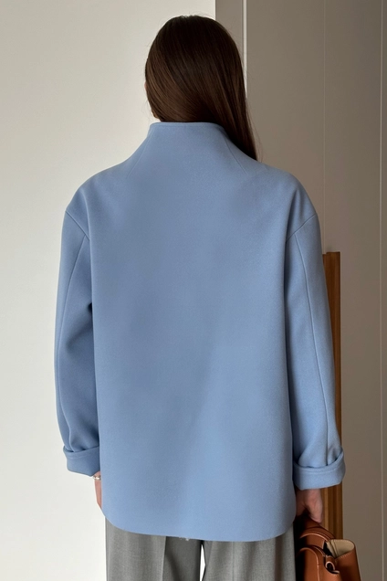 Пальто 469 голубой Lizet collection