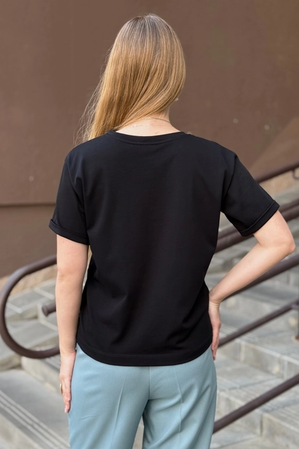 Футболка 462 чёрный1 Lizet collection