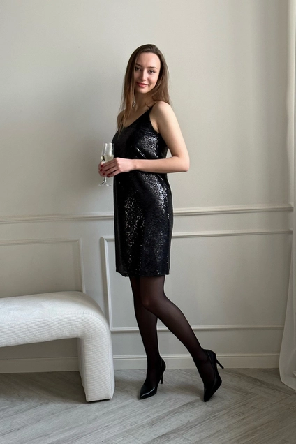 Платье 512 пайетки черное Lizet collection