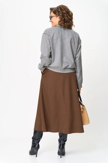 Костюм с юбкой 24131 коричневый AIRA style