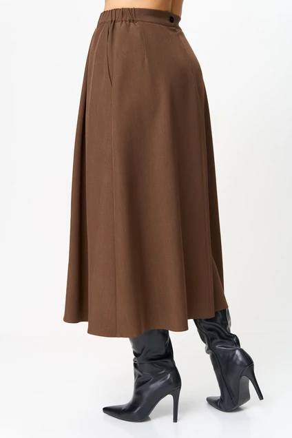 Костюм с юбкой 24131 коричневый AIRA style