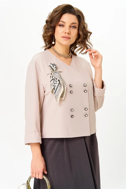 Костюм с юбкой 24137 бежево-коричневый AIRA style