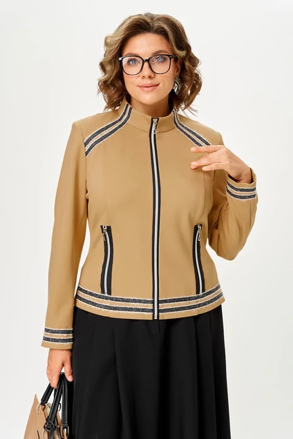 Костюм с юбкой 24158 карамельно-черный AIRA style
