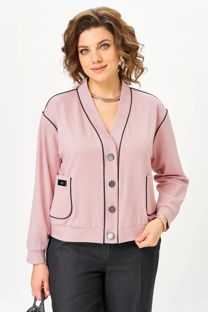 Костюм брючный 24247 пудра + графит AIRA style