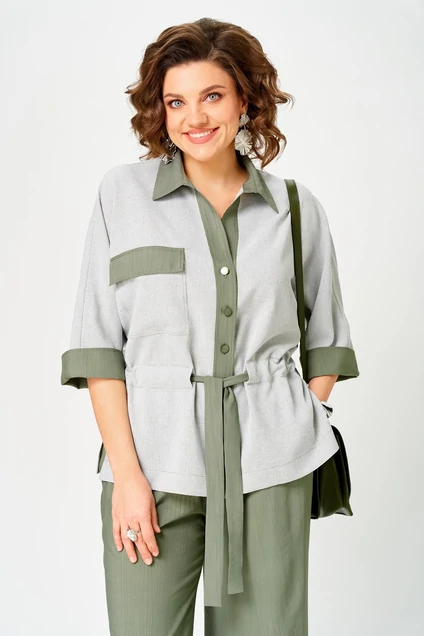 Костюм брючный 24254 зеленый AIRA style