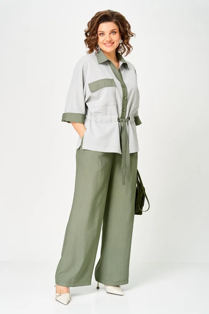 Костюм брючный 24254 зеленый AIRA style