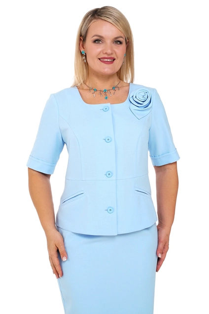 Костюм с юбкой 2342 голубой ALANI