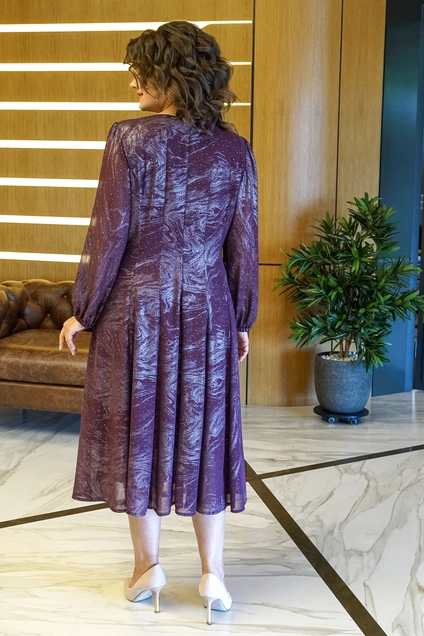 Платье 2380 бордо с напылением ALANI