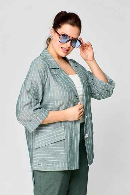 Костюм брючный 1203 зеленый ALEZA