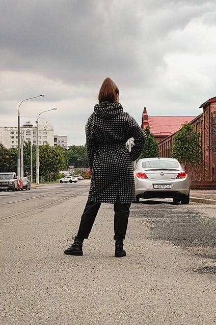 Полупальто 8085 черно-серый ARISHA
