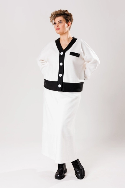 Костюм с юбкой 023 белый AVA fashion