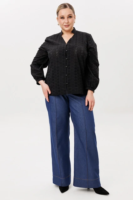 Блузка 168 черный AVA fashion