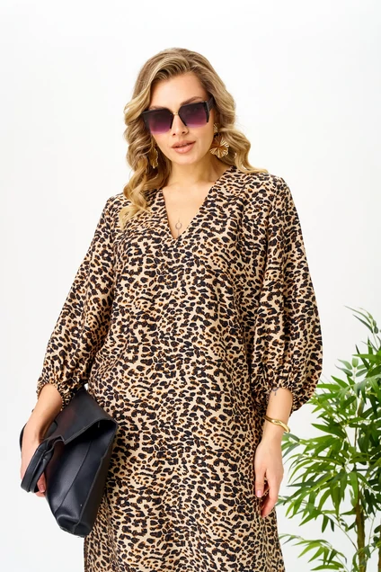 Платье 191 коричнево-бежевый AVA fashion